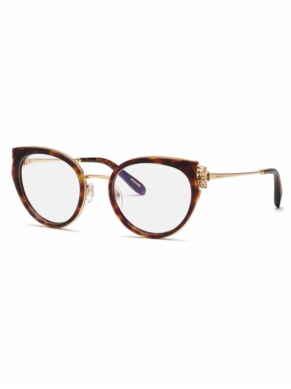 New Chopard VCH367S 0909 Cat Eye Shiny Havana Women Eyeglasses Authentic